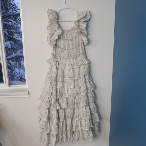 Ulla Johnson Darcey Ruffle Tiered Bow Front Dress Size 8 - Picture 4 of 11